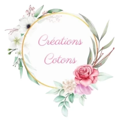 Logo Créations Cotons cercle fleuris de couleurs