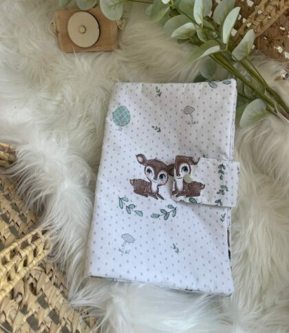 Pochette nomade de change lapin et biche