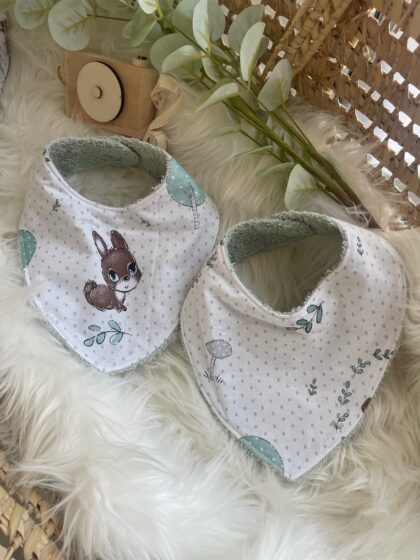 Duo bavoirs biche et lapin